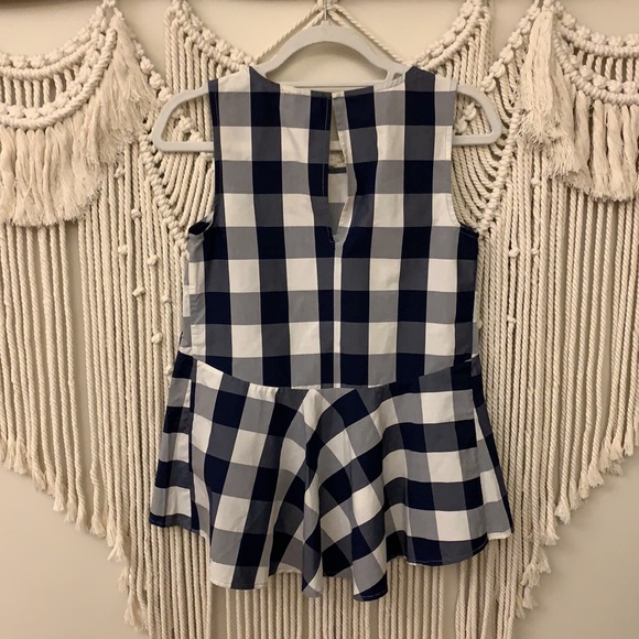 Anthropologie HD in Paris Navy Gingham Peplum - Picture 8 of 10